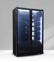 Βιτρίνα Slim διπλή με ανοιγόμενες πόρτες 1000lt – Ενεργ.Κλάση: Β CB1100 ECO (Mαύρο)