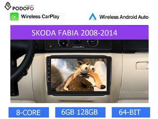 Οθόνη 10.1" για Skoda Fabia (2007-2014) Android 13 | 6GB RAM + 128GB ROM| Ασύρματο CarPlay & Aσύρματο Android Auto | GPS, WiFi, DSP