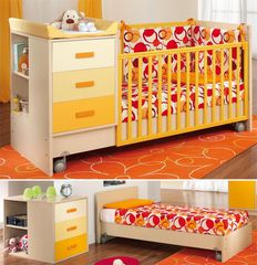 Κούνια Πολυμορφική πορτοκαλί χρώματος