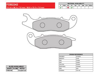 ΤΑΚΑΚΙΑ ΕΜΠΡΟΣ ΑΡΙΣΤΕΡΑ HONDA TRANSALP 750 2023-2026 FERODO FDB2242P-thumb-1