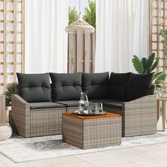 Σετ Καναπέ Κήπου με αποθήκευση 5 pcs Γκρι συνθετικό ρατάν 3356494