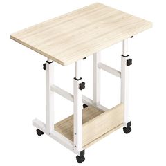 Γραφείο τροχήλατο Stolu MDF-metal σε φυσικό-λευκό απόχρωση 60x40x68εκ