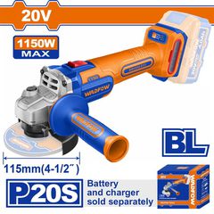 Wadfow WLAPB520 Γωνιακός Τροχός 115mm Μπαταρίας Li-ion 20V Χωρίς Μπαταρία & Φορτιστή