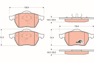 Τακάκια φρένων AUDI A4 / A6 / 100, VW PASSAT 8N0698151, 1J0698151L, 3A0698151A, 3A0698151