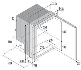 Ψυγείο Inox Vitrifrigo C85IX 85L 12/24/220V