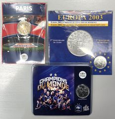 France. 1/4 Euro 1 1/2 Euro 10 Euro 2003/2018 (3 νομίσματα τα 2 ασημένια)ΚΑΙΝΟΥΡΙΑ
