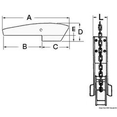 Διπλό Ράουλο Ανατρεπόμενο Osculati Inox 316 L416 x W81 x H114mm