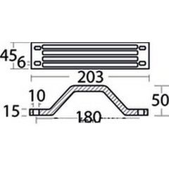 Ανόδιο Yamaha-Mariner Μπαρα 6G5-45251-02 115-225Hp Polipodio Italy