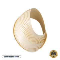 Φωτιστικό επίτοιχο Boho SALREL μονόφωτο 1 x E27 IP20 μπεζ με φύλλο ξύλου πλέγμα δι΄΄αστασης Μ30 x Π22 x Υ38cm