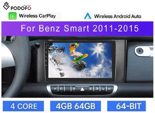 Smart 451 Fortwo (2011-15) Car Radio 9" 4+64GB Ασύρματο CarPlay & Aσύρματο Android Auto GPS WiFi Ai DSP