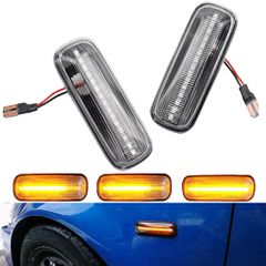 Carro Πλαϊνά Φλας Φτερού Για Honda Civic 95-01 / Prelude 92-97 Led Dynamic Λευκά 2 Τεμάχια /  CA-011969