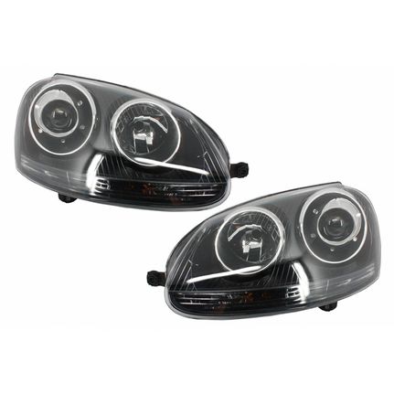 Μπροστινά Φανάρια Set Για Vw Golf V (5) 03-08 Projectors GTI / R32 Look Μαύρα H7/H7 Με Μοτέρ & E-Mark Carner Jetta - 0017149