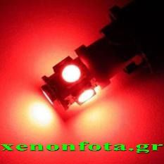Led T10 5smd Κόκκινο Φως Κωδικός XF708...SoundStreet...