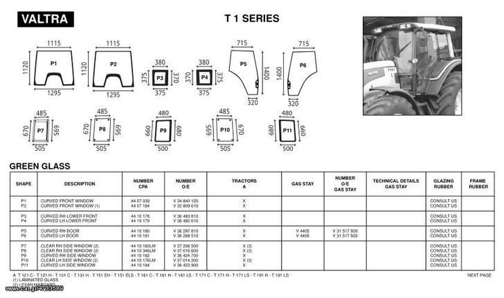 VALTRA T1 SERIES ΓΝΗΣΙΑ ΚΡΥΣΤΑΛΛΑ ΚΑΜΠΙΝΑΣ