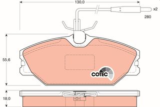 Τακάκια φρένων RENAULT MEGANE / LAGUNA / SCENIC / Safrane / 25 / Espace II TRW 77 01 206 288,  41 06 015 31R,  77 01 209 077,  77 01 203 968,  77 01 202 050,  77 01 203 730