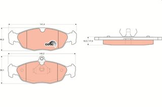 Τακάκια φρένων OPEL / DAEWOO / CHEVROLET 90485140, 93176120, 90442995, 93192639