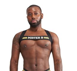 Mister B - X-Back Elastic Harness Black-Yellow