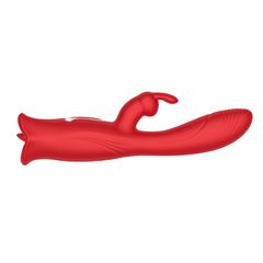 3-in-1 Pleasure Rabbit Vibrator with Teasing Mouth Bite