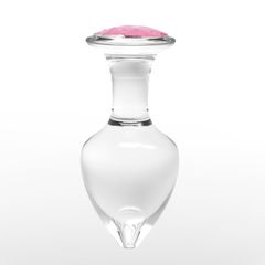 Diamond Glass Butt Plug Pink L-thumb-1