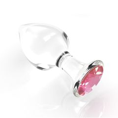 Diamond Glass Butt Plug Pink L-thumb-4