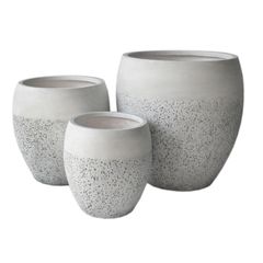 ΣΕΤ 3ΤΜΧ ΓΛΑΣΤΡΕΣ ΣΕΙΡΑ GARDENER HM4718 FIBERCLAY ΛΕΥΚΟ Φ55x54Υεκ