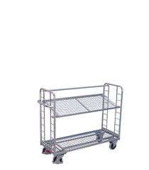 Variofit sw-540.224 Τρόλεϊ Μεταφοράς 2 Επιπέδων με Επικλινή Ράφια Γαλβανιζέ για Φορτίο Βάρους ως 250kg