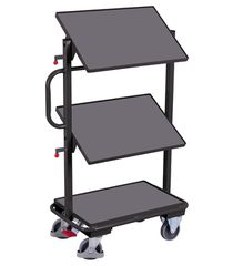 Variofit sw-400.803/AG Τρόλεϊ Μεταφοράς 3 Επιπέδων με Ανακλινόμενα Ράφια για Φορτίο Βάρους ως 200kg