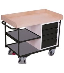 Variofit sw-600.612/AG Πάγκος Εργασίας Κινητός 3 Επιπέδων για Φορτίο Βάρους ως 400kg