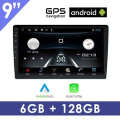 Android 6GB (+128GB) 9" ιντσών οθόνη αυτοκινήτου αφής με GPS 2-DIN (Android Auto Apple Carplay ηχοσύστημα WI-FI Youtube USB 2DIN MP3 MP5 Spotify Bluetooth Mirrorlink 4x60W Universal)