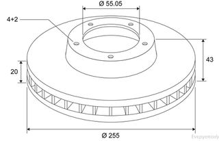 σετ εμπροσθιες δισκοπλακες , Toyota  , κωδικο :  4351217120 , 255x20 , coated
