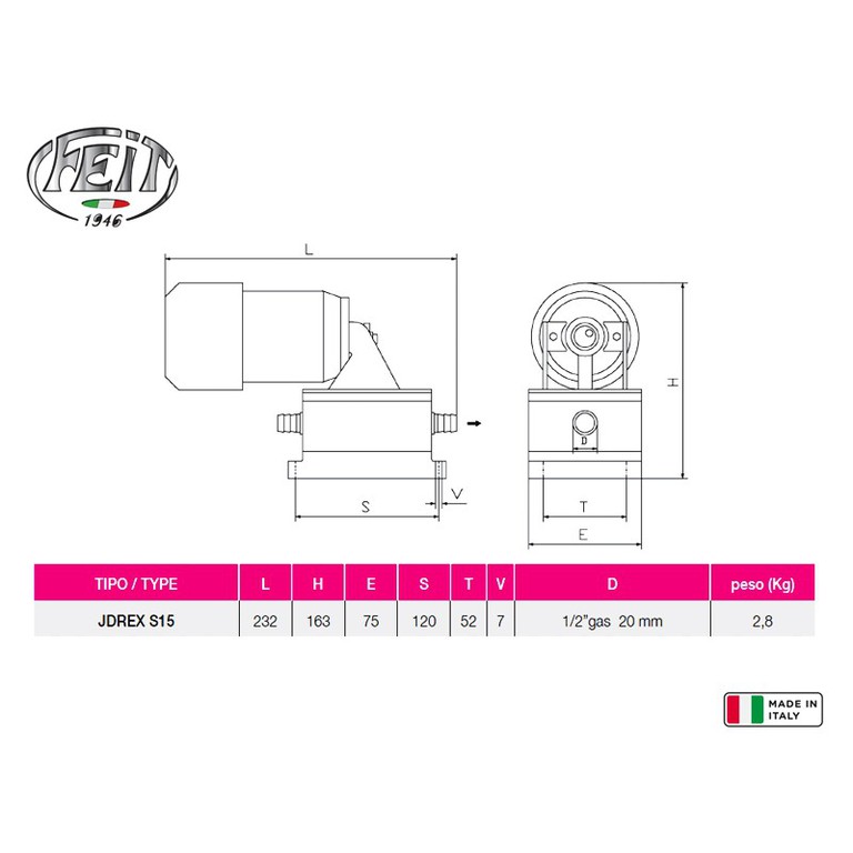 Διαφραγματική Αντλία FEIT JDREX S15 24 Volt
