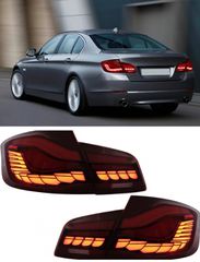 ΦΑΝΑΡΙΑ ΠΙΣΩ OLED Taillights BMW 5 Series F10 (2011-2017) Red Clear with Dynamic Sequential Turning Light