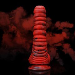 Thick Threaded Silicone Dildo – Lava Demon