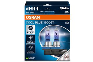 Osram Halogen H11 Cool Blue Boost 62211CBB 12V 75W PGJ19‑2 – 2 Τεμ