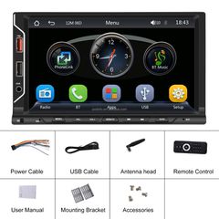 2DIN MP5 Player 7" οθόνη αυτοκίνητο με ασύρματο CarPlay & Android Auto, BT 5.1, FM, USB, τηλεκοντρόλ-thumb-15