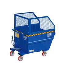 Butti 77B1800R Μεταλλικός Kάδος Ανατρεπόμενος και πλέγμα Αντοχής Βάρους ως 900kg Χωρητικότητας 1800lt για Περονοφόρο