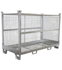 Cordes sg-240.120 Κοντέινερ Αποθήκευσης Στοιβάξιμο Πτυσσόμενο Γαλβανιζέ για Φορτίο Βάρους ως 2000kg