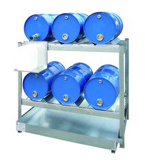 LACONT R74-1050-A Σύστημα Αποθήκευσης 6 Βαρελιών 60lt Γαλβανιζέ με Ελαιολεκάνη