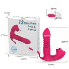 Multifunctional On Dildo – Licking Thrusting Motion Remote Control Red-thumb-2