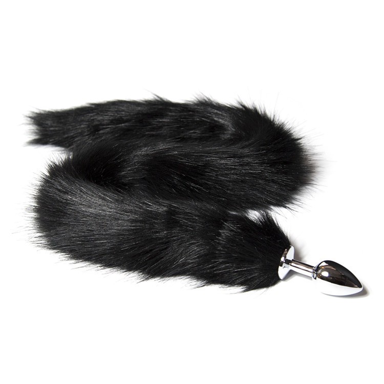 Elegant Fox Tail Anal Plug – Extra Length Edition Black 45cm