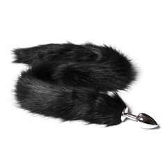 Elegant Fox Tail Anal Plug – Extra Length Edition Black 45cm