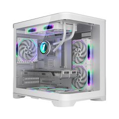 1STPLAYER UV5 Gaming Mini Tower Κουτί Υπολογιστή με Πλαϊνό Παράθυρο Λευκό