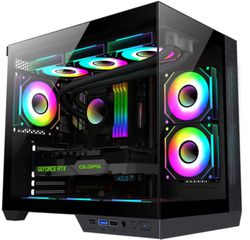 Serioux Shadow Gaming Midi Tower Κουτί Υπολογιστή με Πλαϊνό Παράθυρο και RGB Φωτισμό Μαύρο