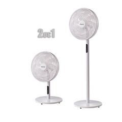Primo PRSF-80645 Ανεμιστήρας Ορθοστάτης 16'' 40εκ. Με Τηλεχειριστήριο 9Φτερά Λευκός 2 σε 1