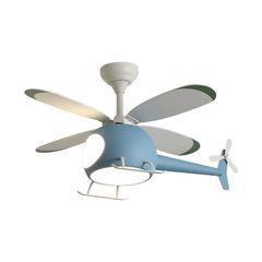 Primo PRCF-80678 Ανεμιστήρας Οροφής Helicopter Kids Series DC 98εκ. Με Τηλεχειριστήριο LED 4Φτερά Μπλέ