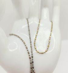 Αλυσίδα λαιμού «ball beads» δίχρωμη ατσάλι (43,5cm) A9516 TIMH 40 ΕΥΡΩ
