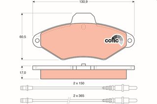 Τακάκια φρένων κατάλληλοι για CITROËN XANTIA 425156, 425291, 425114, 95667785, 95667786