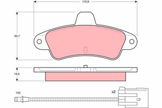Τακάκια φρένων για FORD MONDEO, COUGAR TRW 7153477, 6669780, 1504143, 1672939
