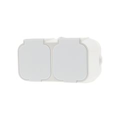 GEYER Πρίζα διπλή IP54 H2-B52GM-W λευκή