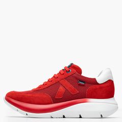 Ανδρικά Παπούτσια Casual 61201 Κόκκινο Δέρμα Καστόρι-Ύφασμα Callaghan Κόκκινο